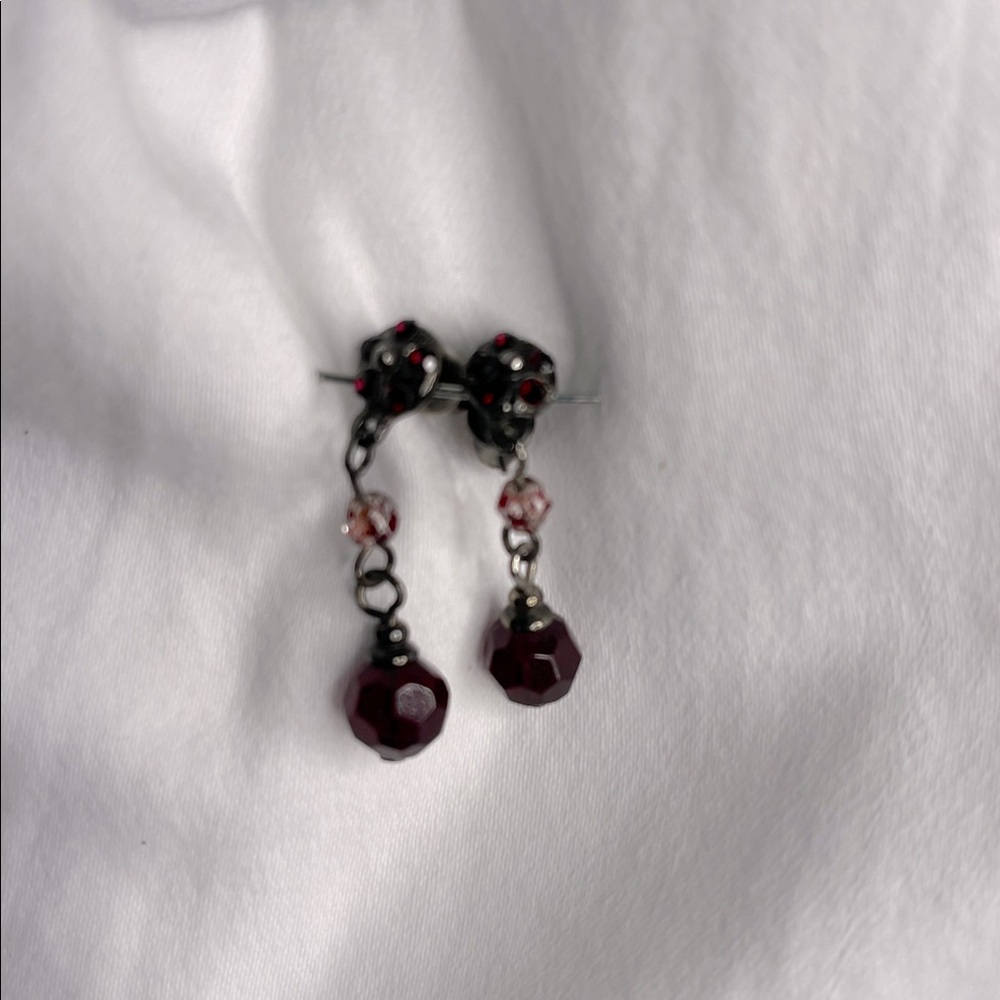 Elegant Burgundy Drop Earrings